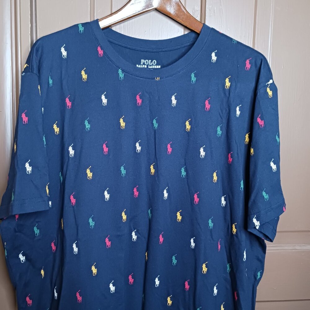 Polo Ralph Lauren Men's Short Sleeve T-Shirt Color Pony Print Size XL